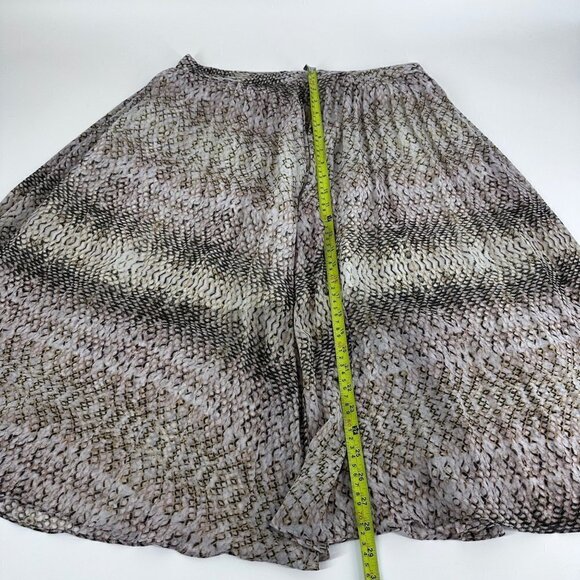 Great Jones Python Print Ruffle Midi Skirt Brown Beige Flowy Boho Size 12 - Picture 5 of 16